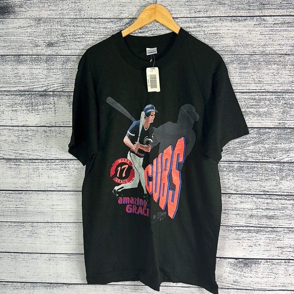Vintage Deadstock NWT Salem Cubs Mark Grace “Amazing Grace” MLB 1990s Tee Shirt